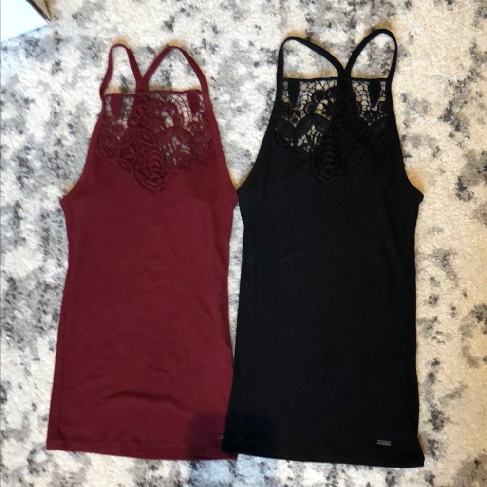 Hollister Lace High Neck Tanks